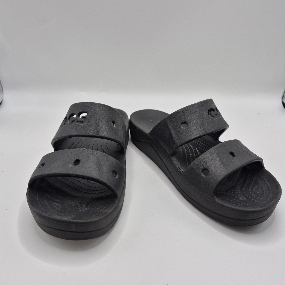 Crocs Classic Sandal Womens 9 Black Two Strap Slide Comfort 206761-001